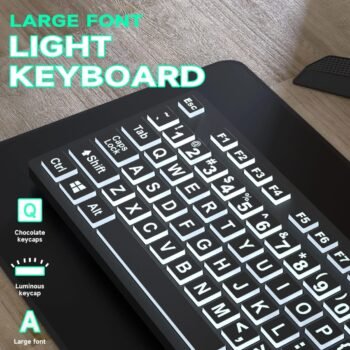 Large USB Backlit Keyboard with Oversized Letters